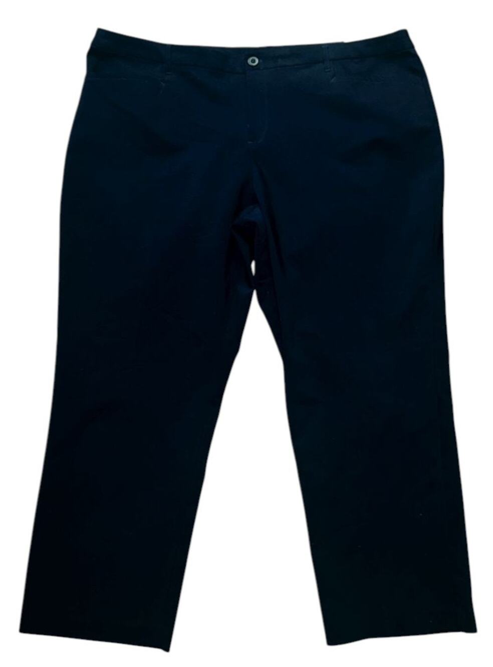 NWT CJ Banks Flat Front Straight Leg Navy Blue Pants 24W